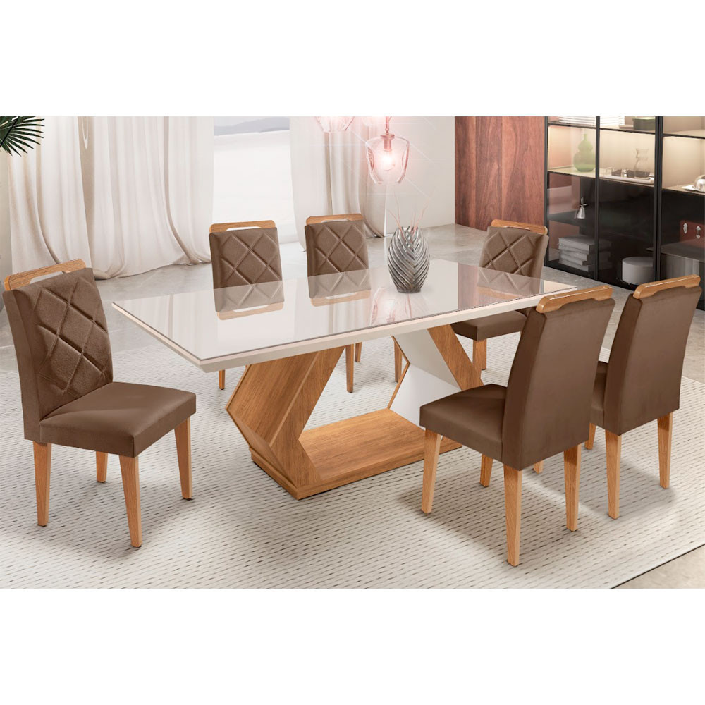 mesa de jantar 6 lugares retangular