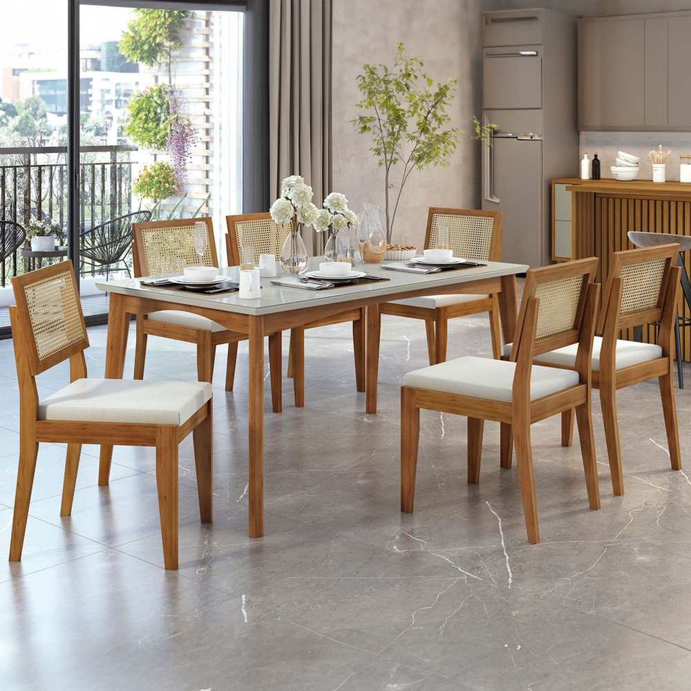 mesa de vidro 6 lugares
