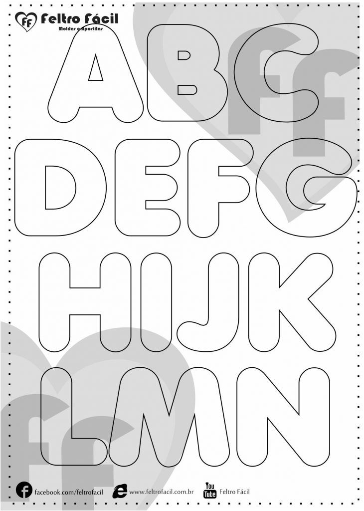 molde de letras para feltro