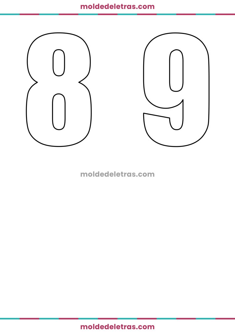 moldes de números para colorir