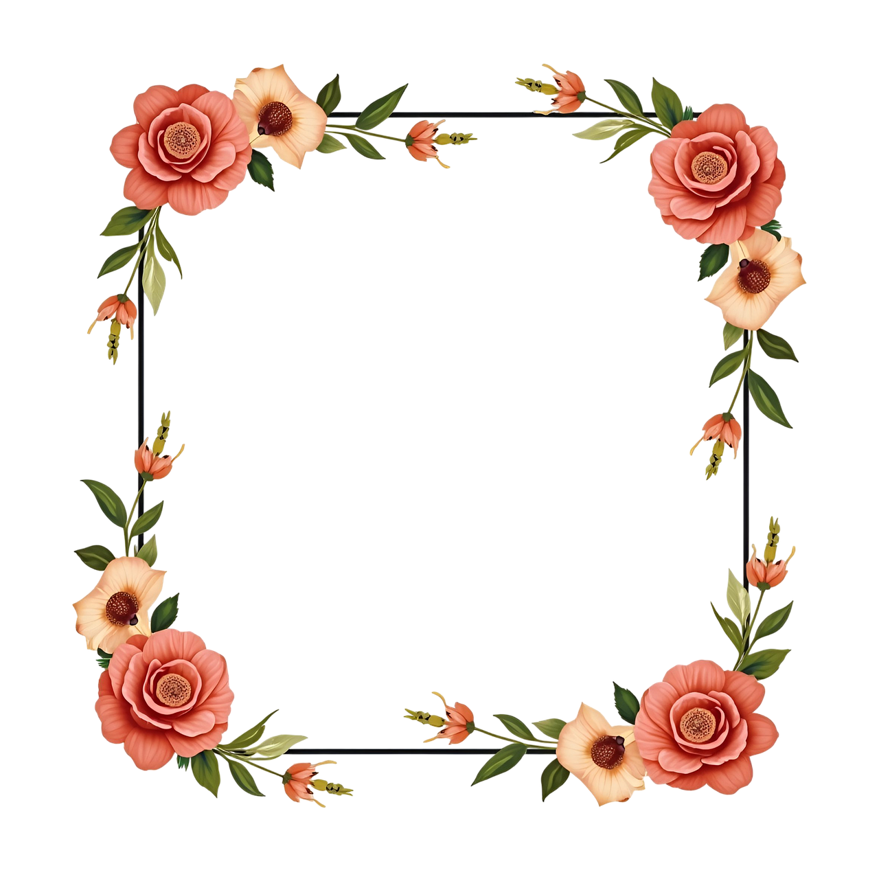 elementos gráficos florais