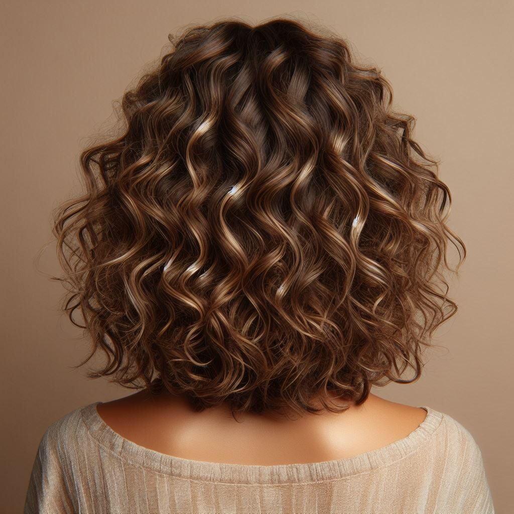 cabelo cacheado natural com mechas