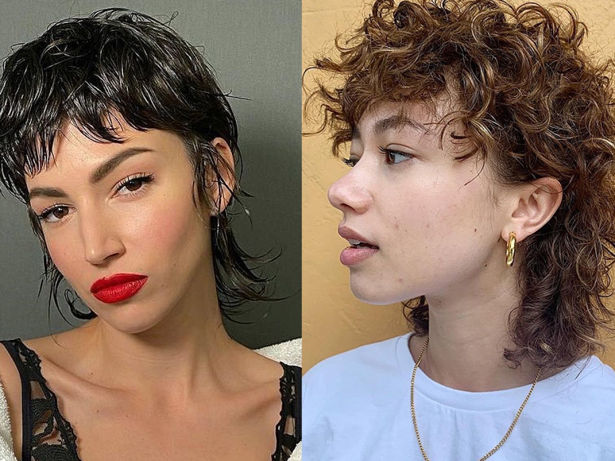 mullet curto cacheado