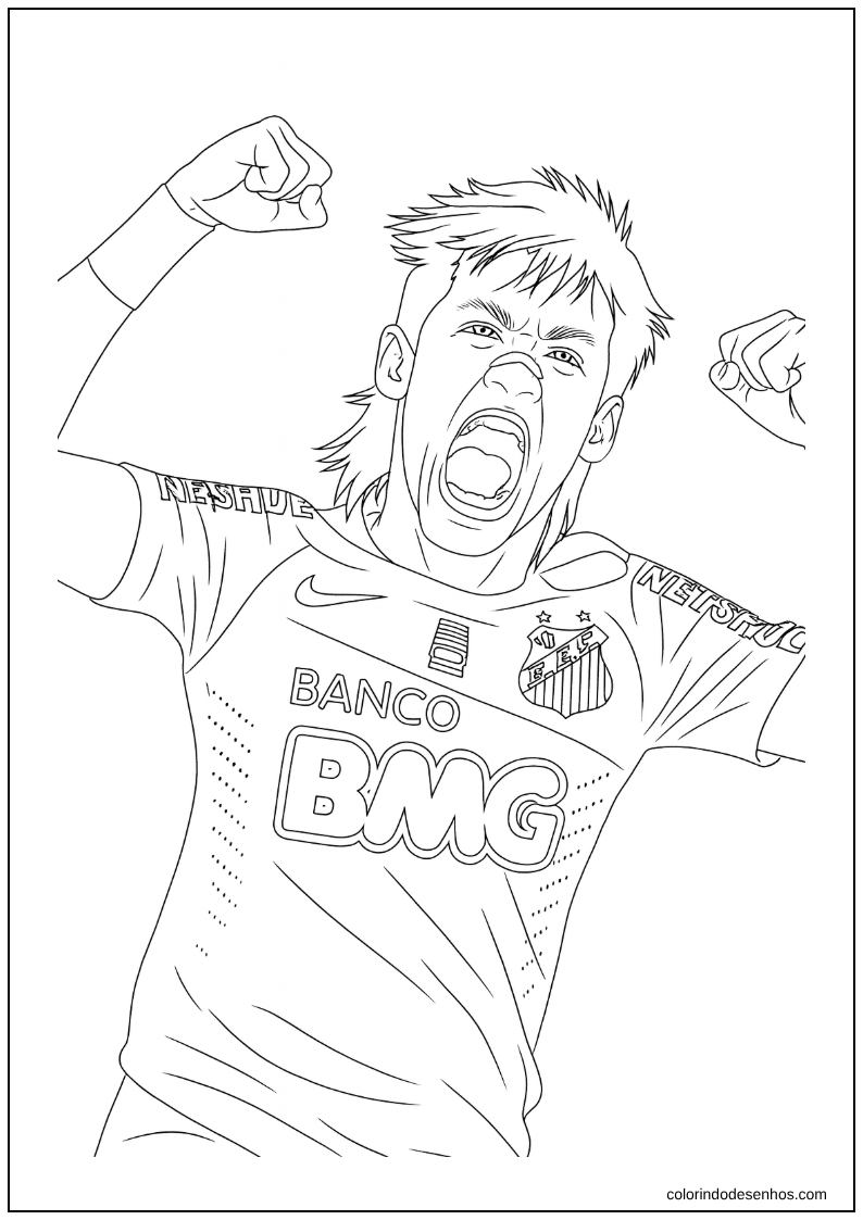 desenhos do neymar seleção brasileira para colorir