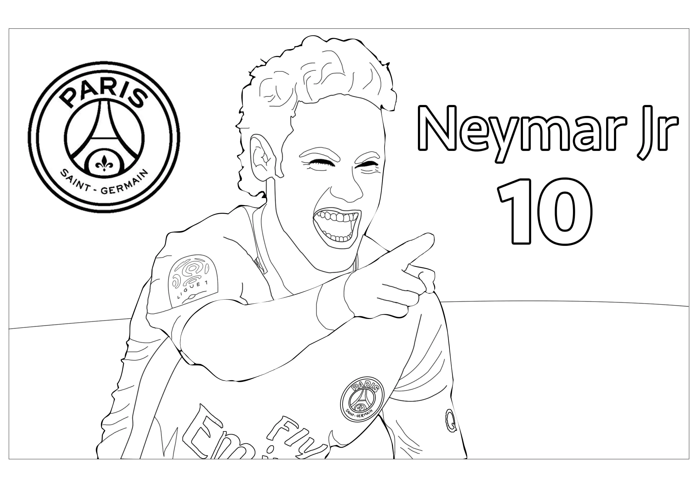 desenhos do neymar seleção brasileira para colorir
