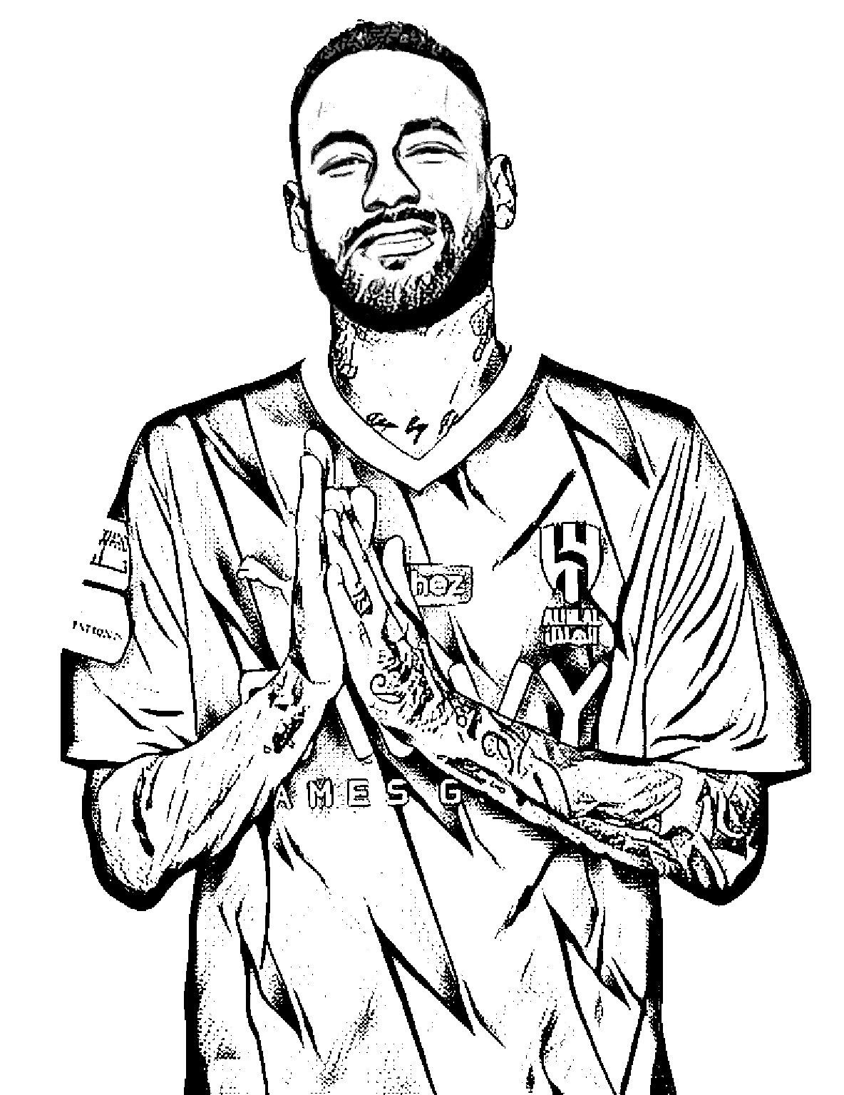 desenhos de craques do futebol para colorir