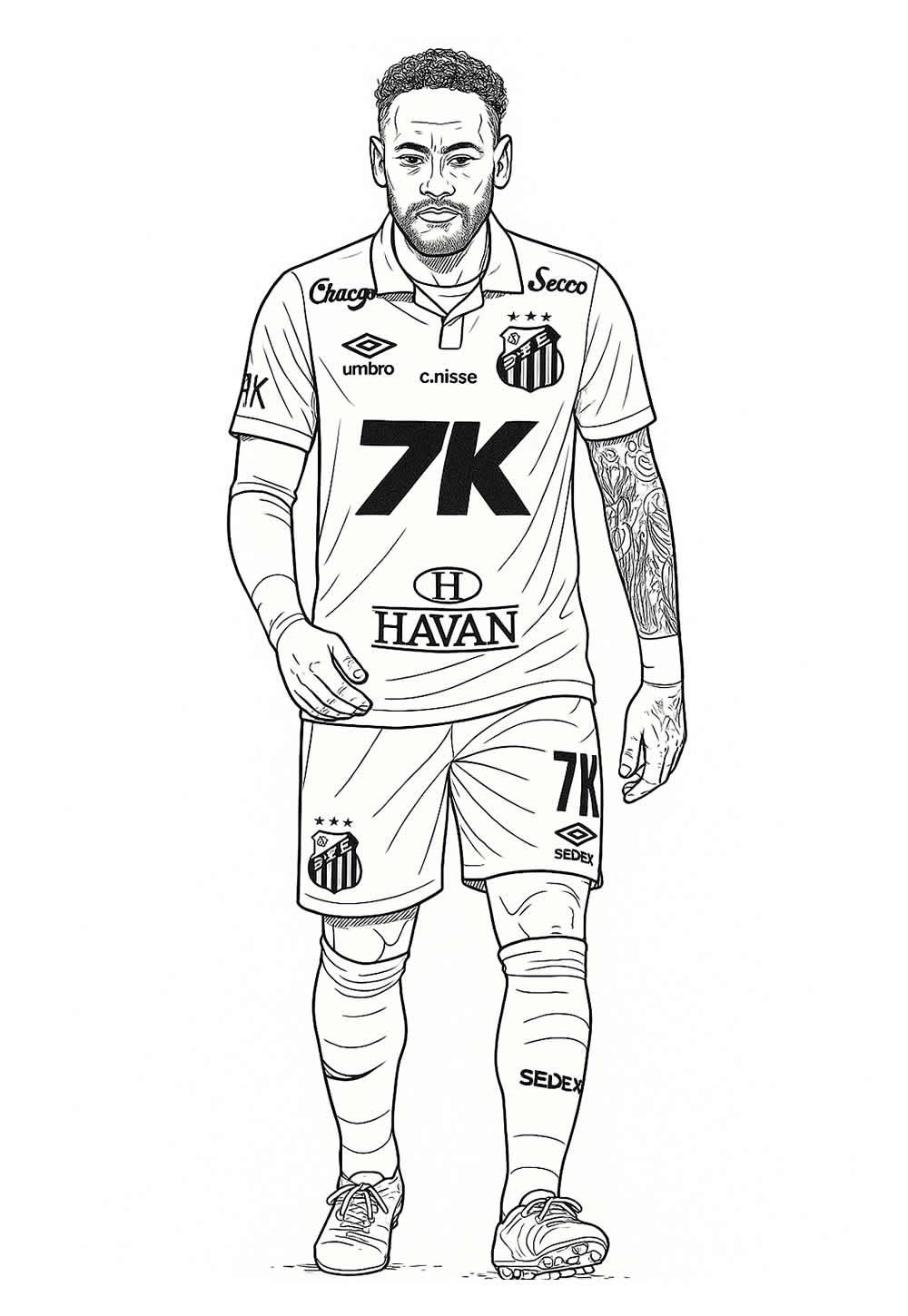 desenhos do neymar seleção brasileira para colorir