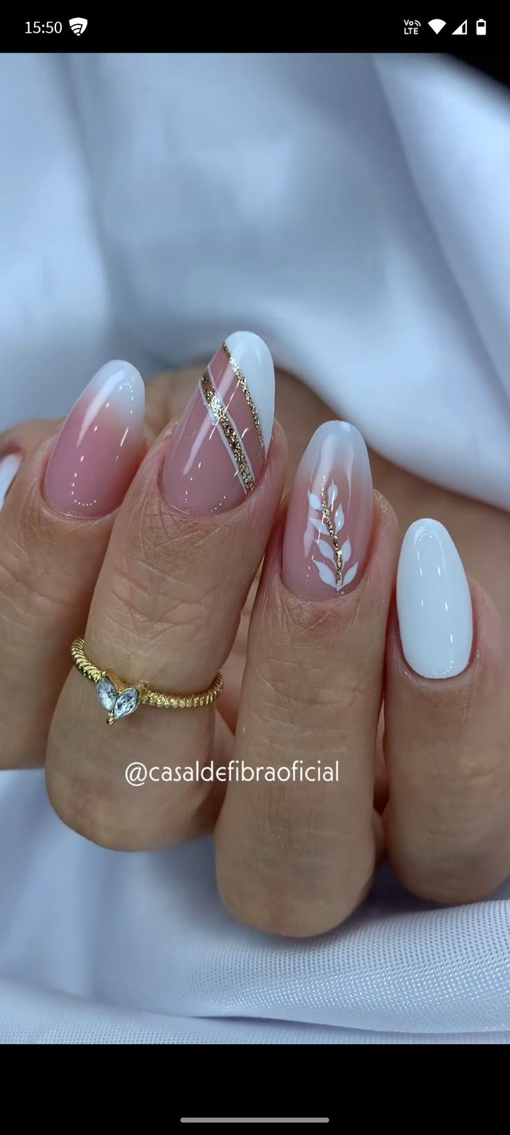 unhas de casamento elegantes
