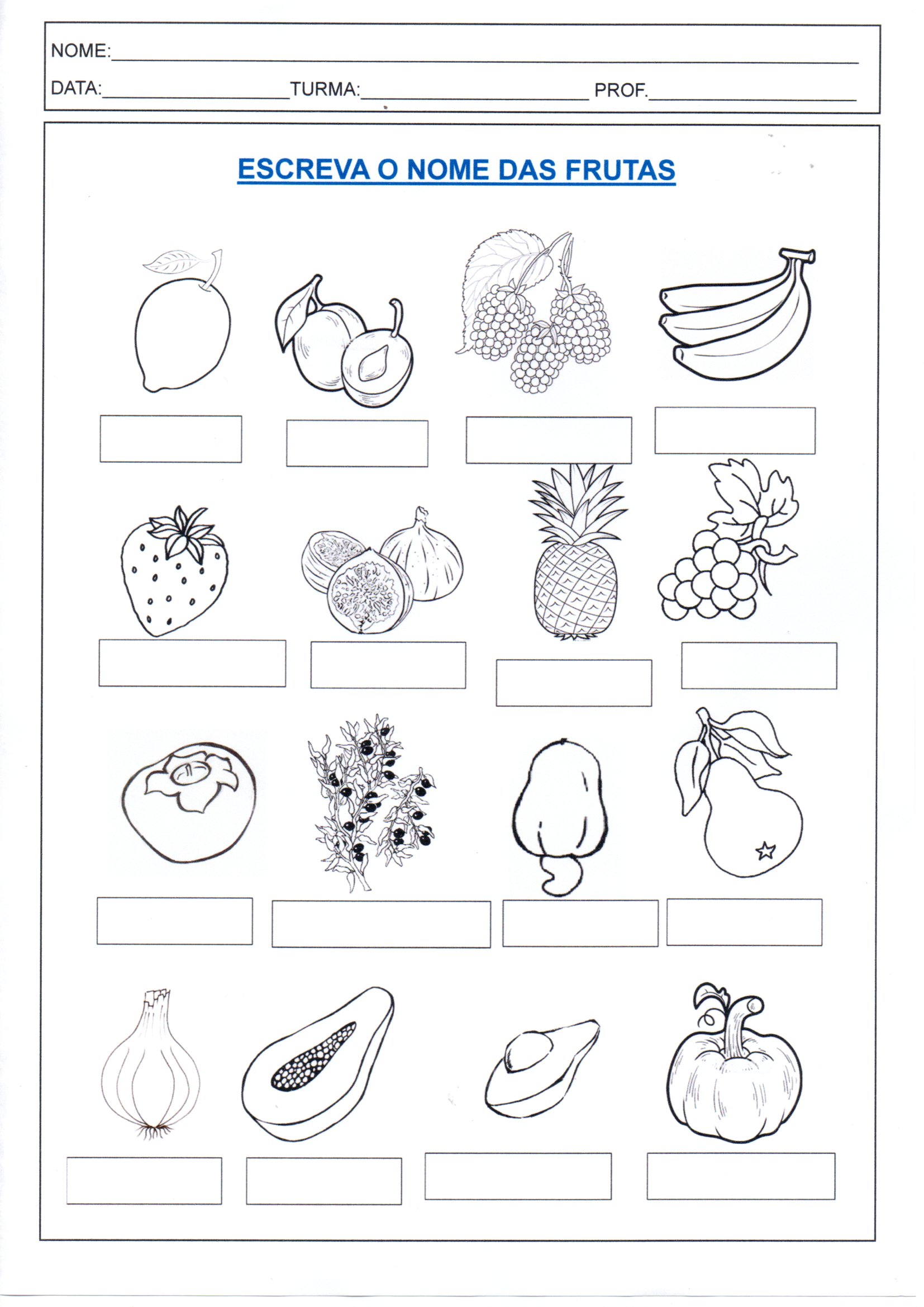 frutas com a letra e para adedanha