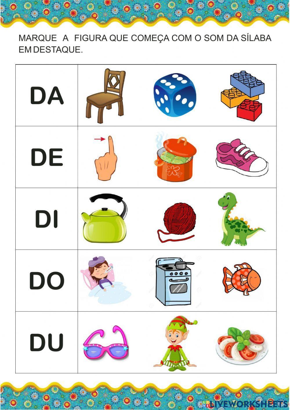 objetos domésticos com d