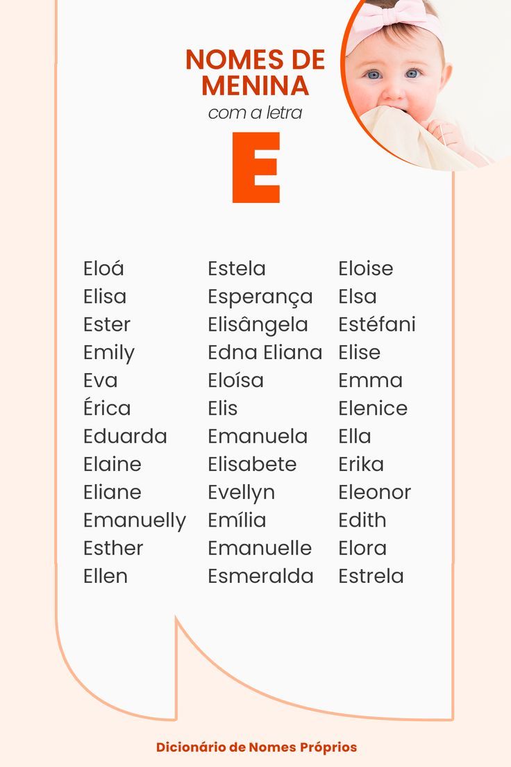 nomes femininos com E