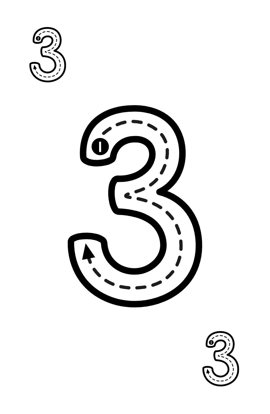 número 3 para pintar