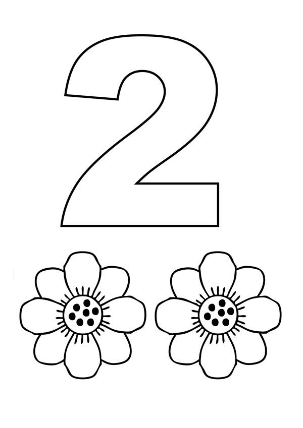 número 2 para colorir e imprimir