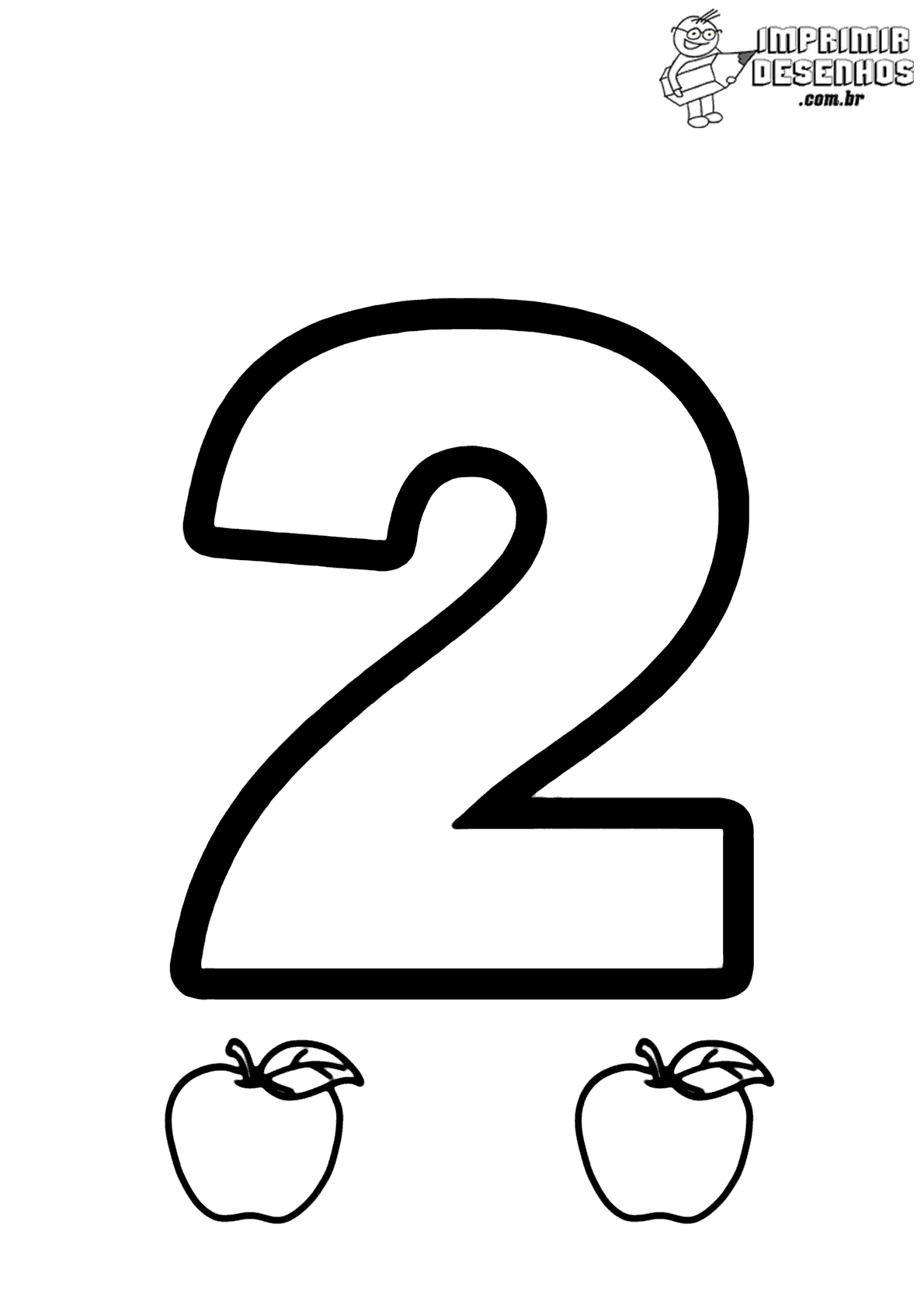 número 2 para colorir e imprimir