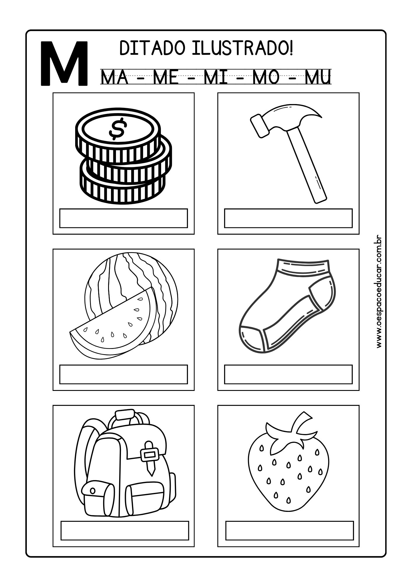 vocabulário com m