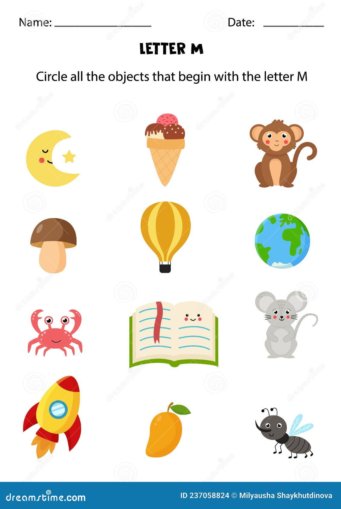vocabulário com m