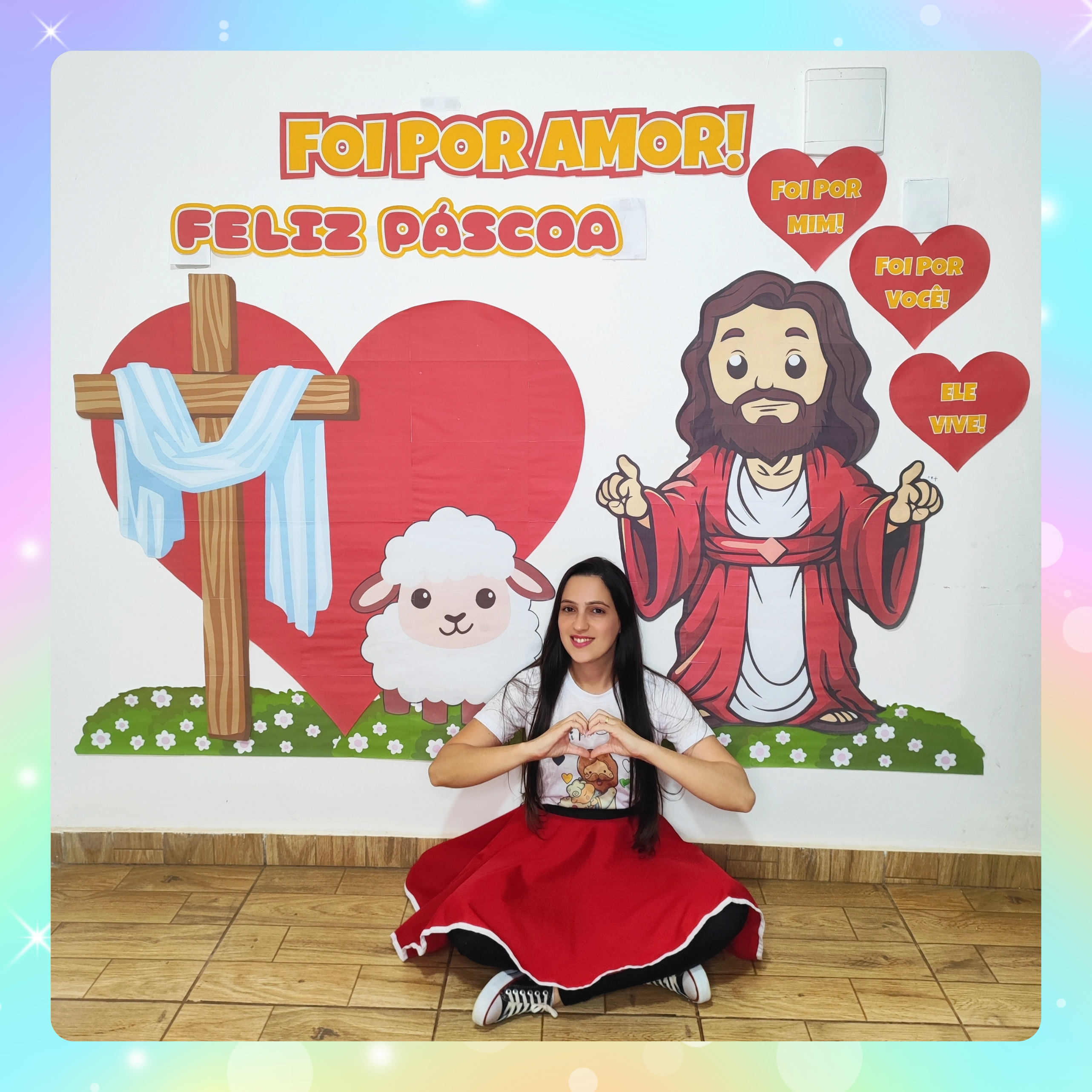 painel de páscoa com coelhinho