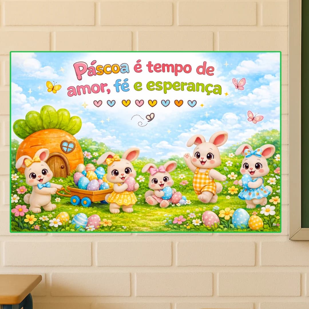 painel de páscoa infantil criativo