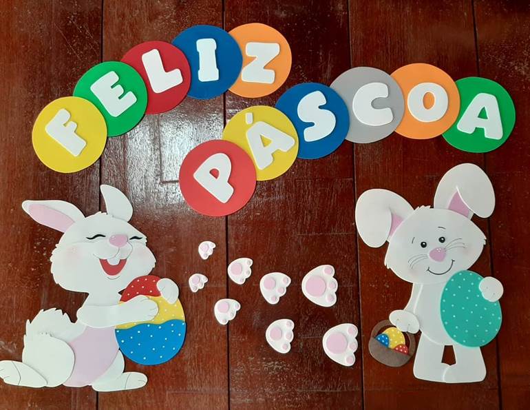 painel de páscoa infantil criativo