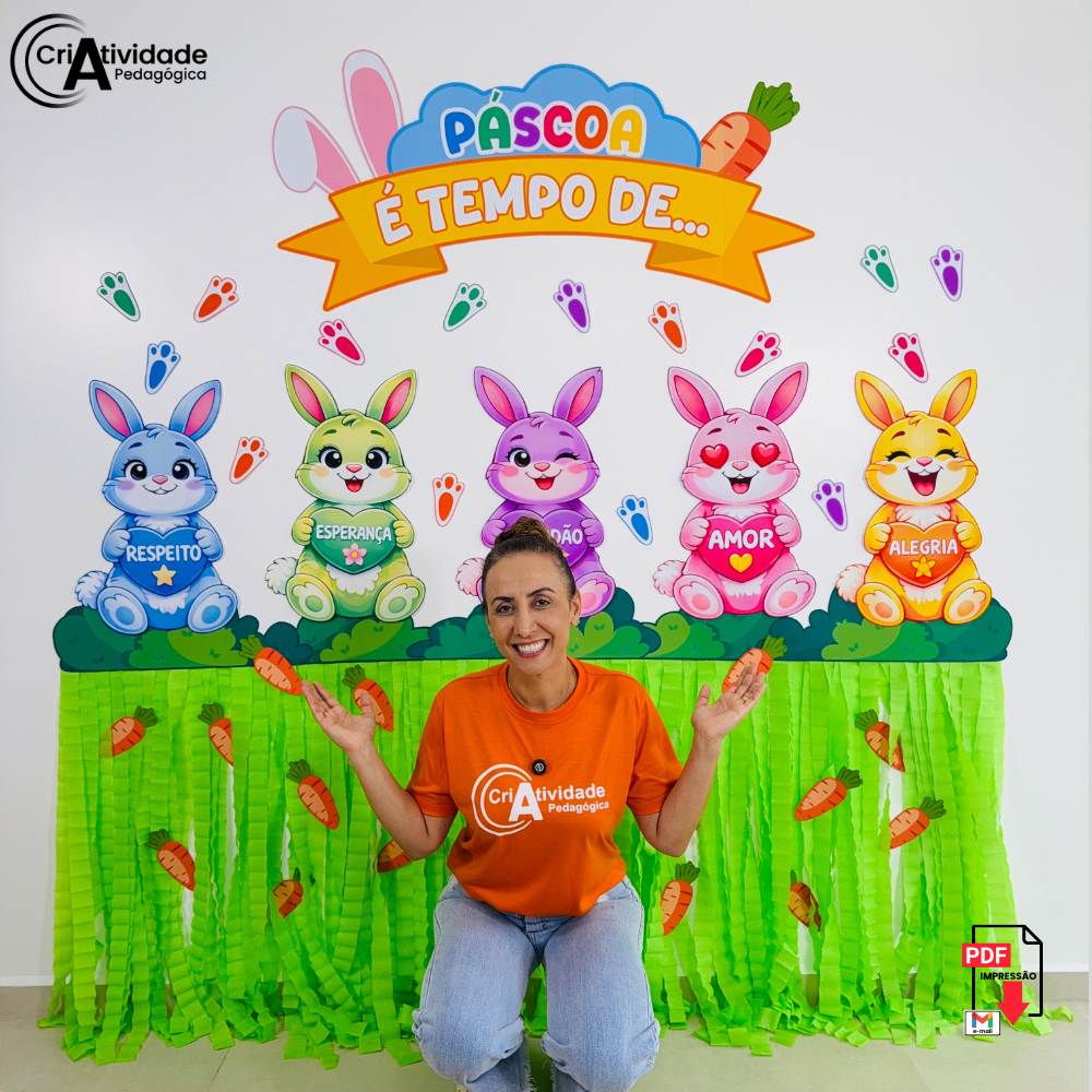 painel de páscoa com coelhinho