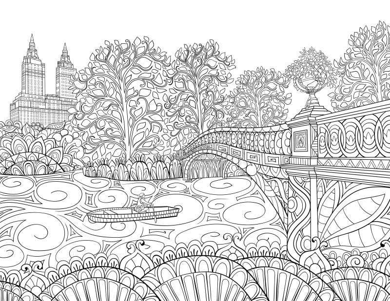 ilustrações de paisagens para colorir online