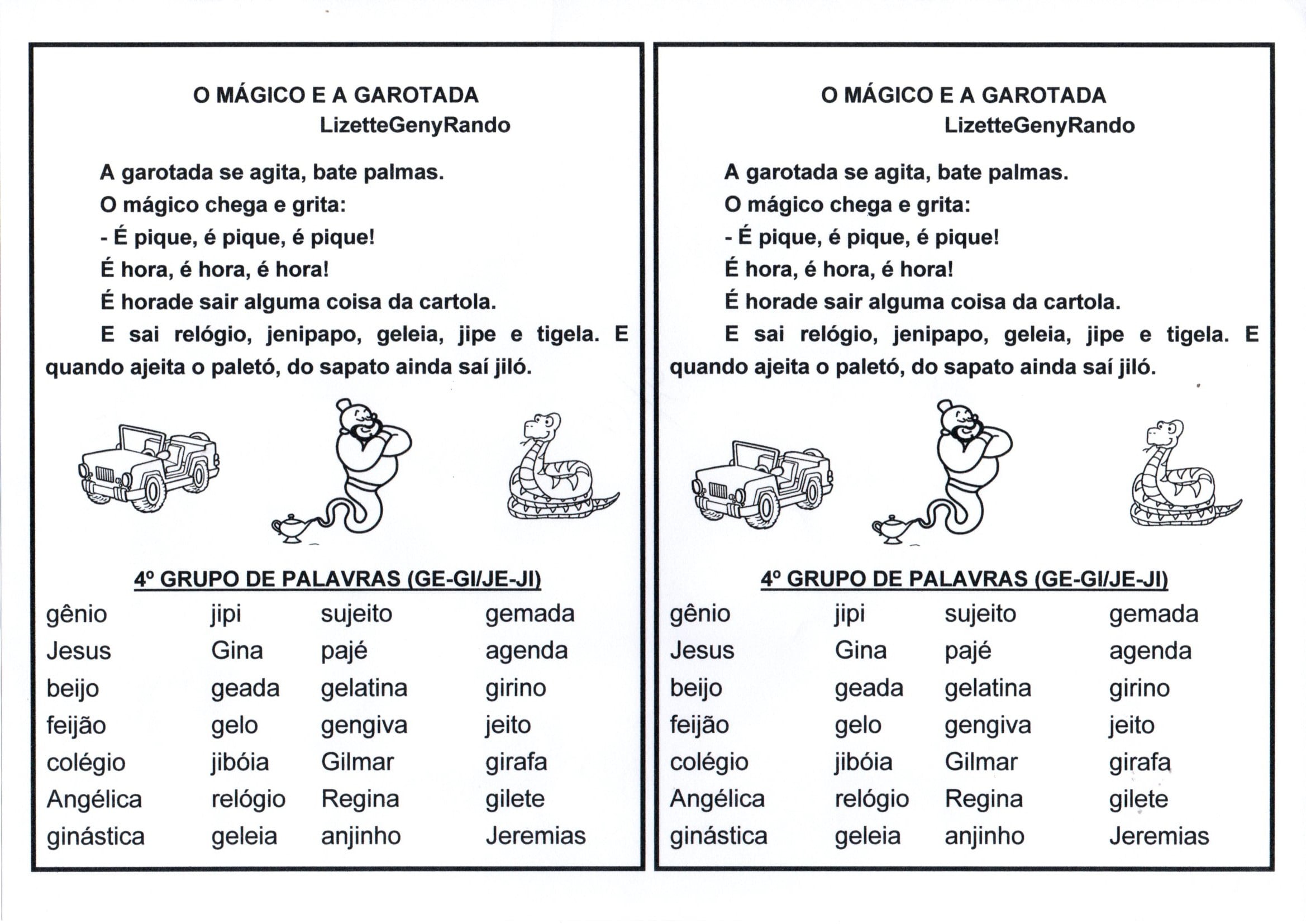 vocabulário com gi