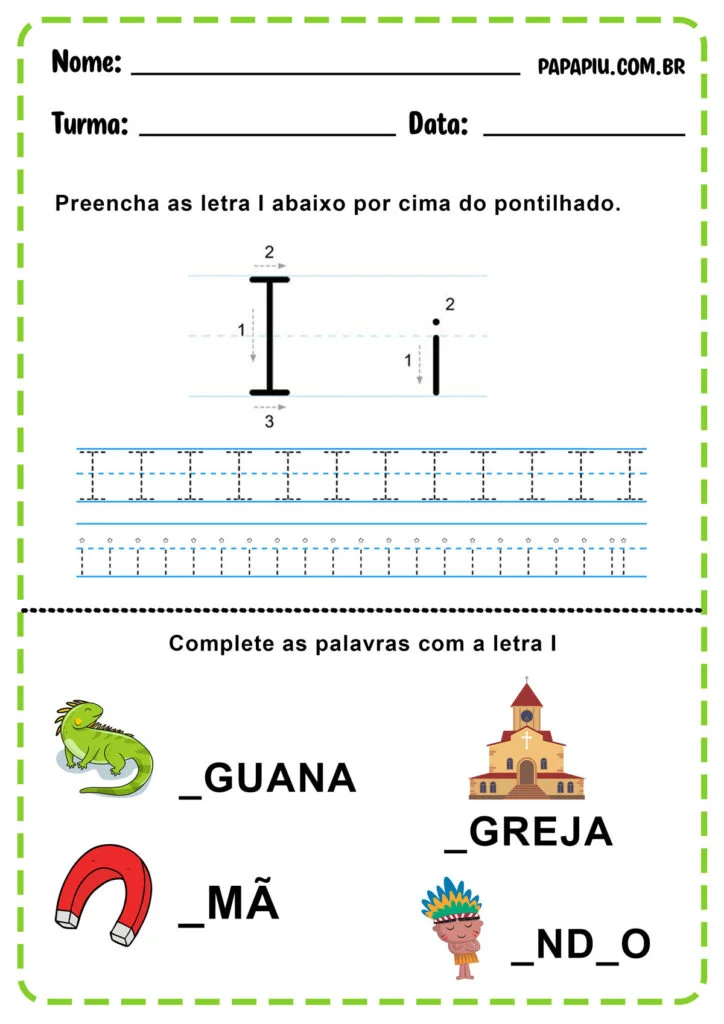 verbos com a letra i