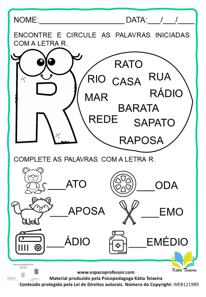 palavras com r final