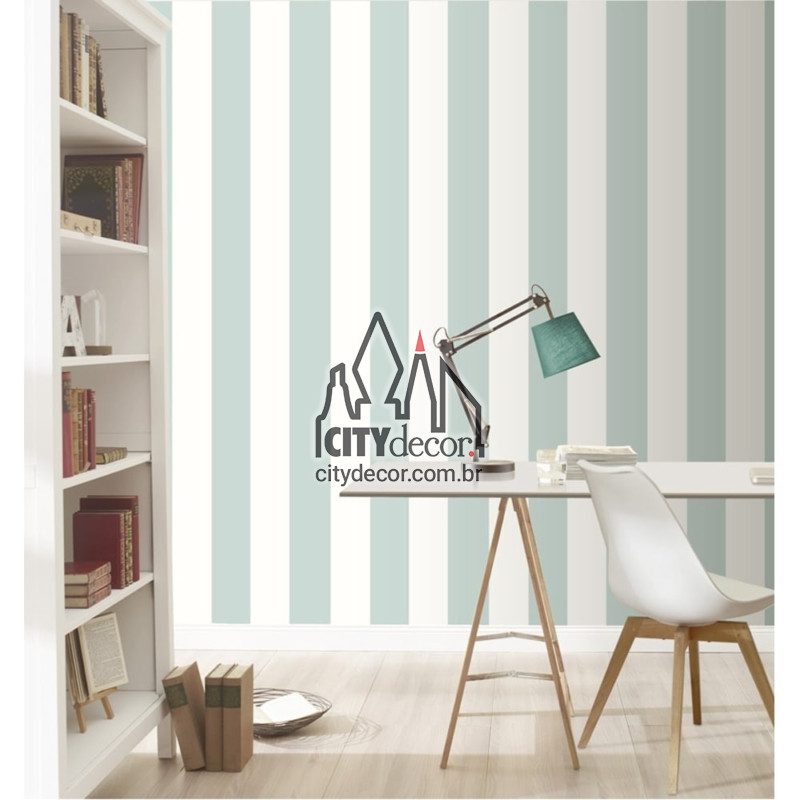 papel de parede listrado verde esmeralda