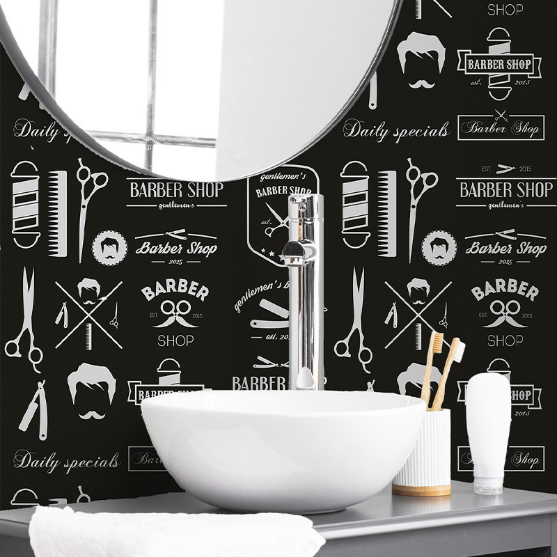papel de parede preto geométrico masculino