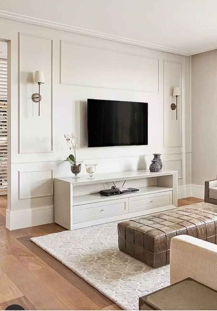 decoração sala com boiserie