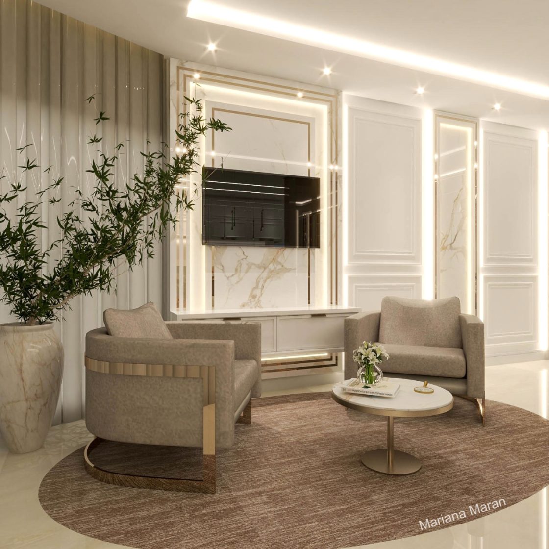 ideias de boiserie para sala de estar