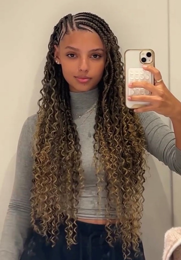 trança box braid ponta solta