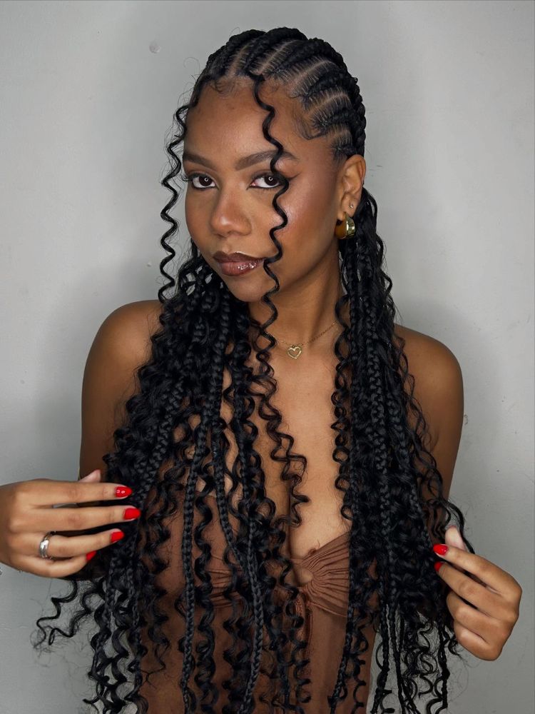 penteado com trança solta
