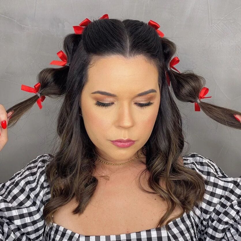 penteado junino simples e bonito