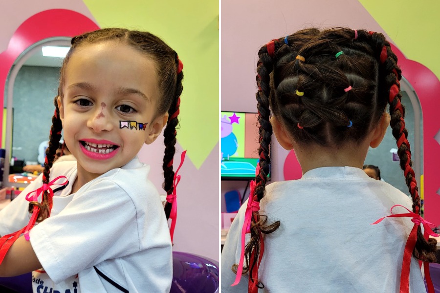 penteado junino com trança