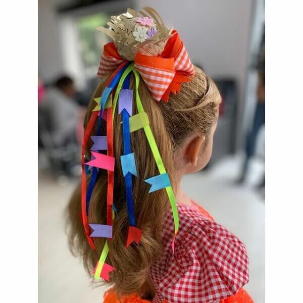 penteado junino infantil simples 5