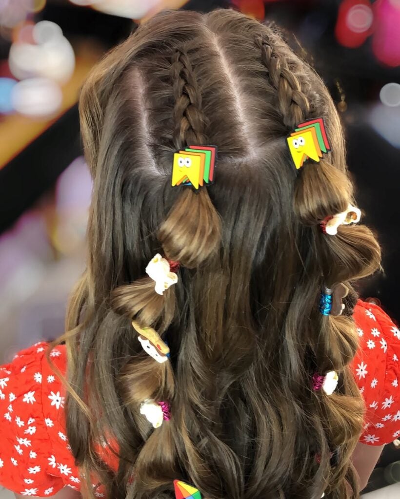penteado junino infantil simples 6