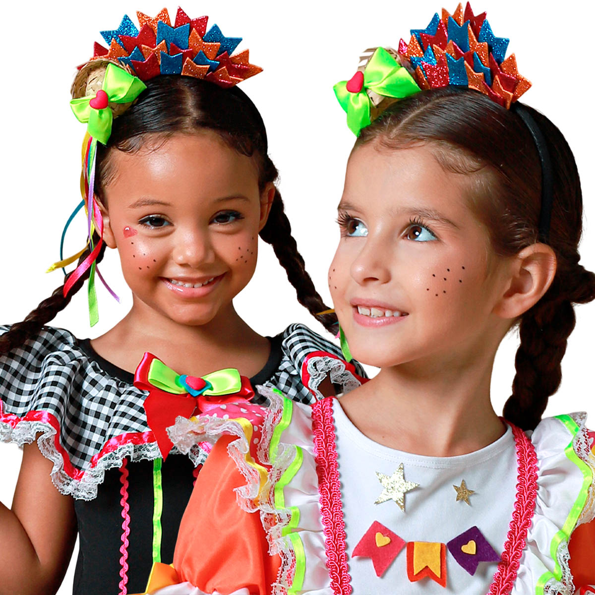 penteado com laço festa junina