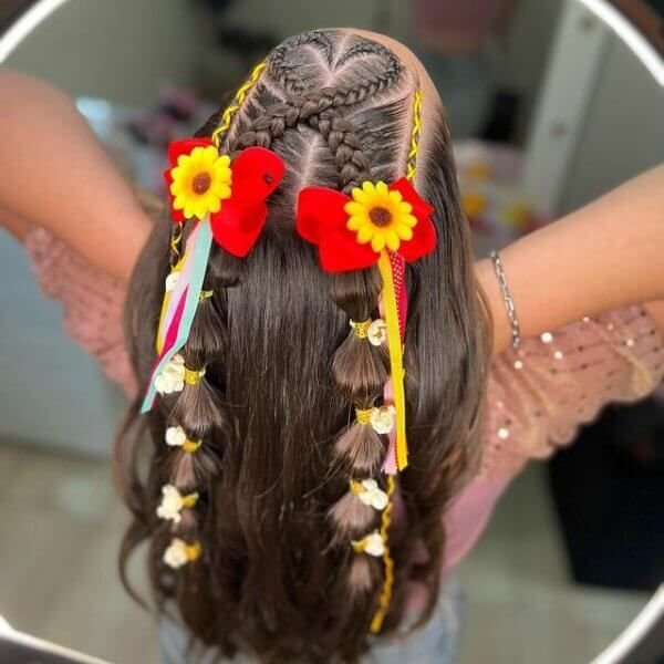 penteado para bebê festa junina