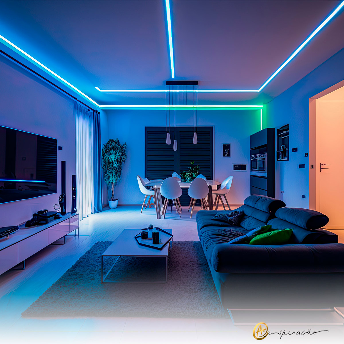 sanca de gesso com led