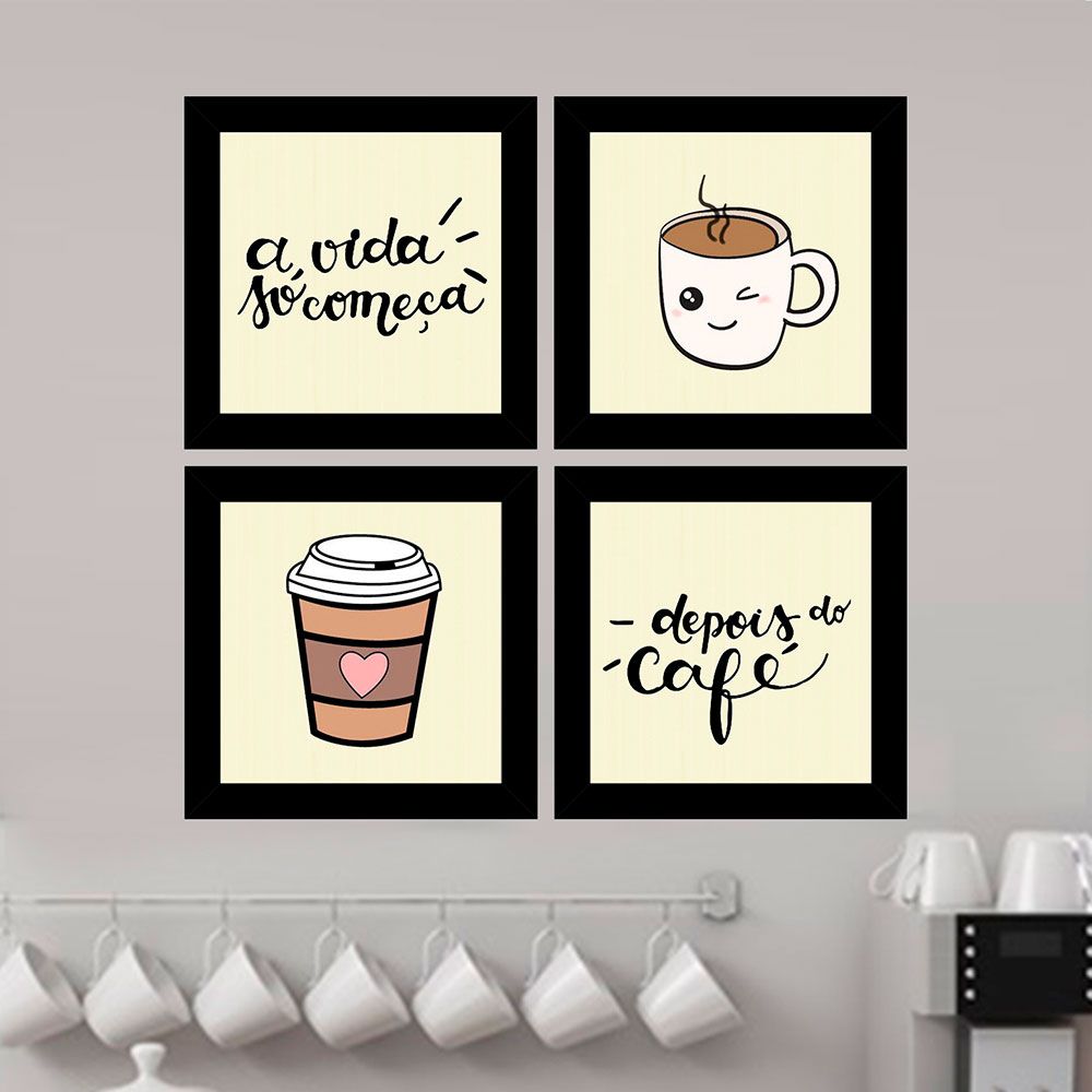 kit quadros cantinho do café