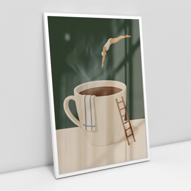 quadro minimalista café