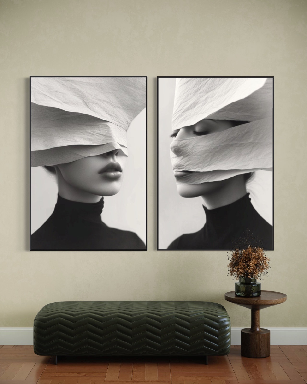 quadro abstrato preto e branco
