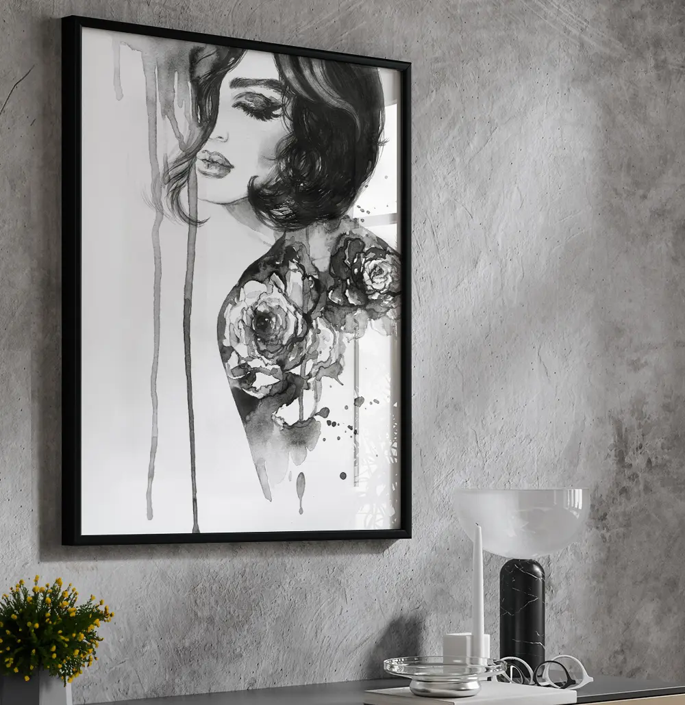arte preto e branco para parede
