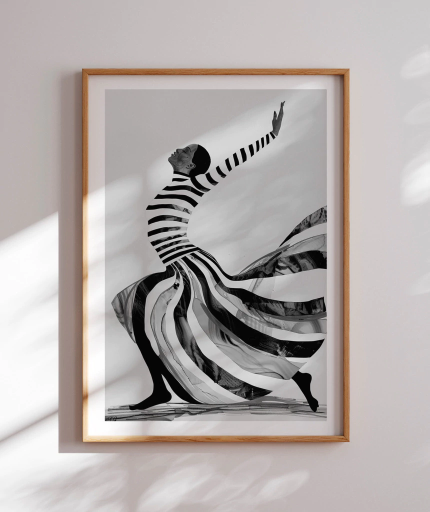quadro preto e branco escritório