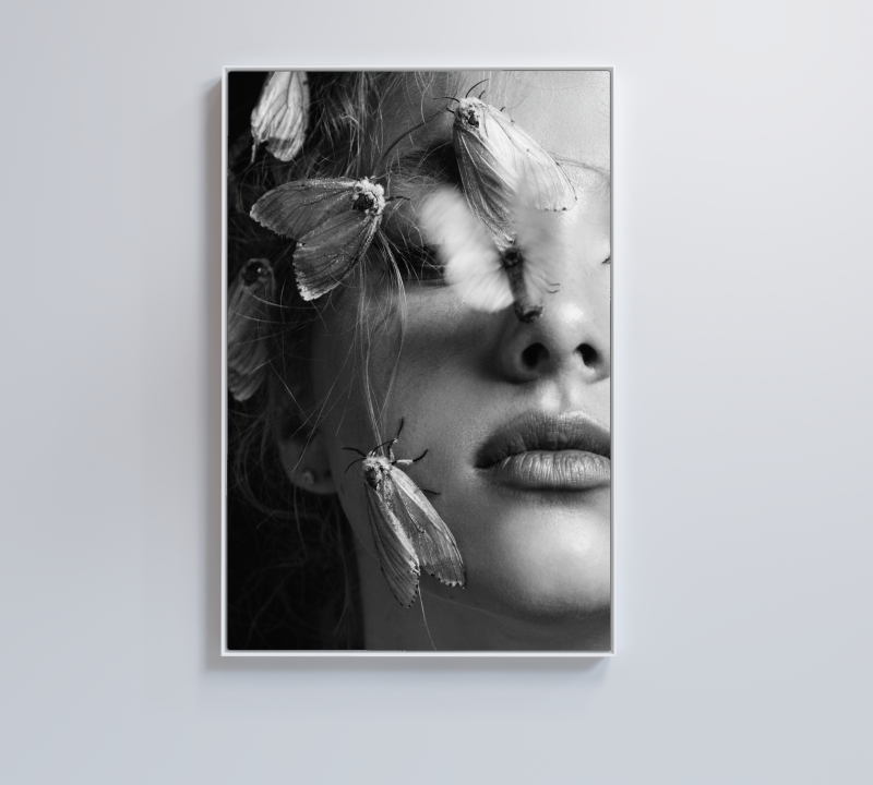 quadro preto e branco sala