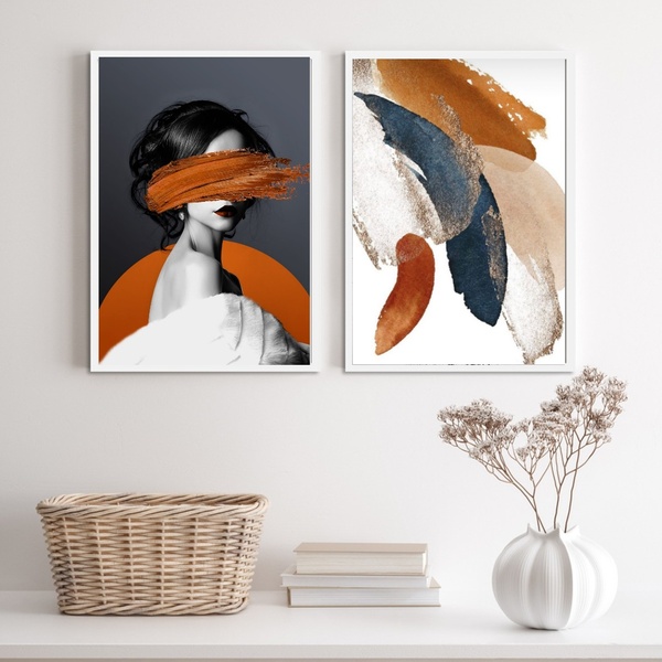 decoração com quadros abstratos