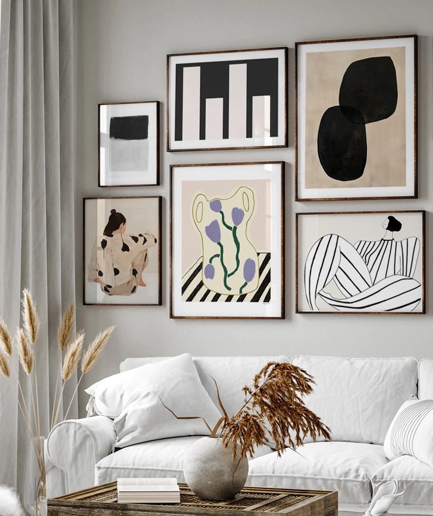 decoração com quadros abstratos
