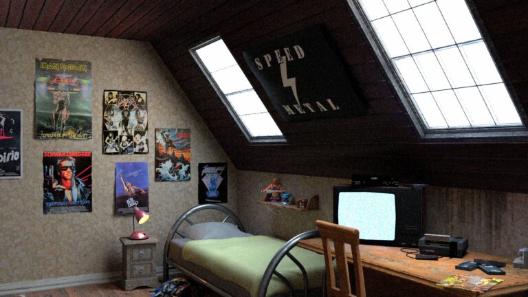 quarto anos 80 moderno